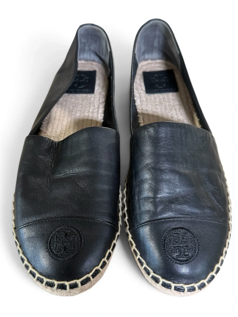 Tory Burch Colorblock Flat Espadrille in Perfect Black Nappa Leather